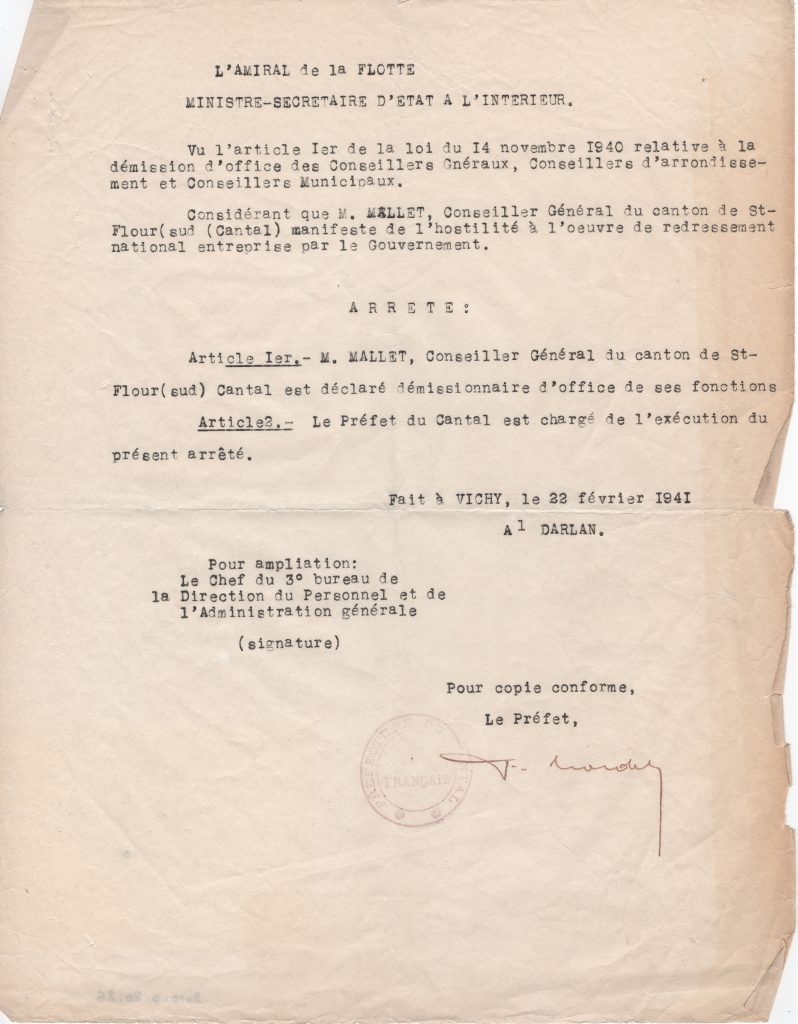 Radiation du Dr MALLET